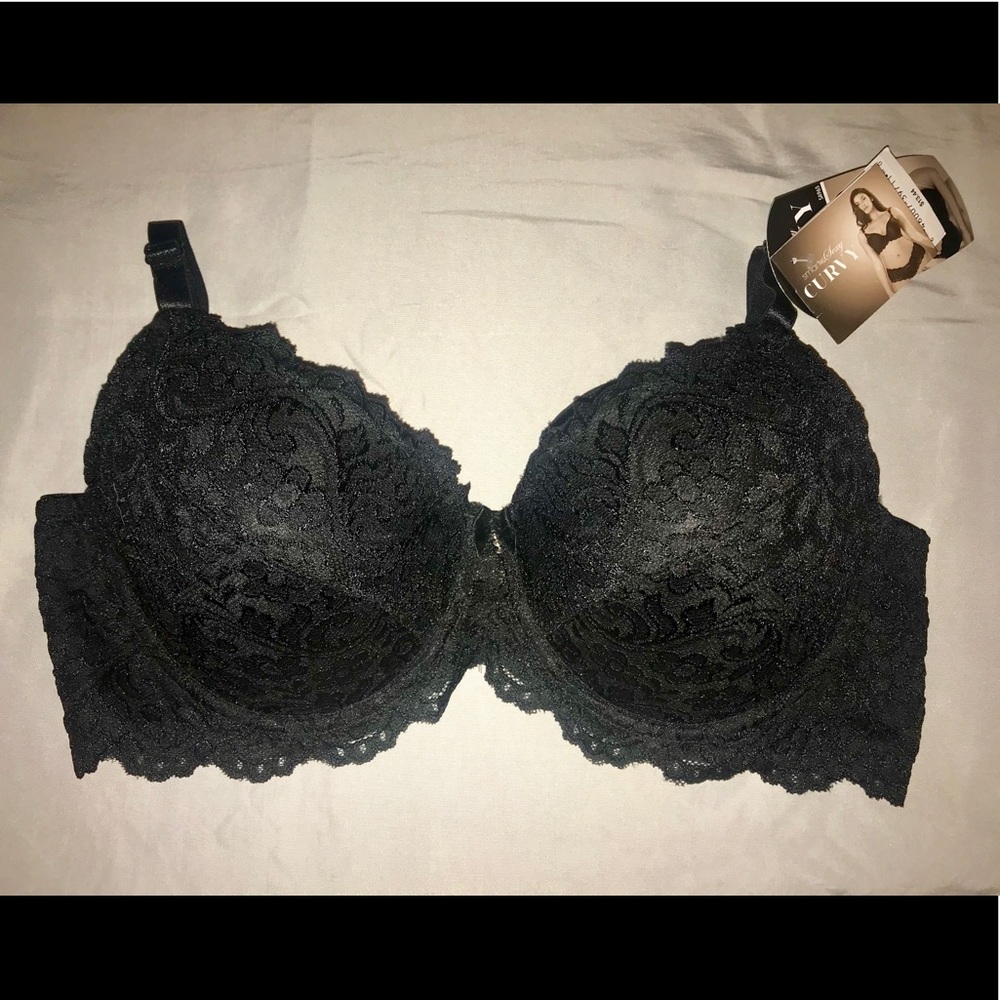 Black Lace Push-up 42C Bra